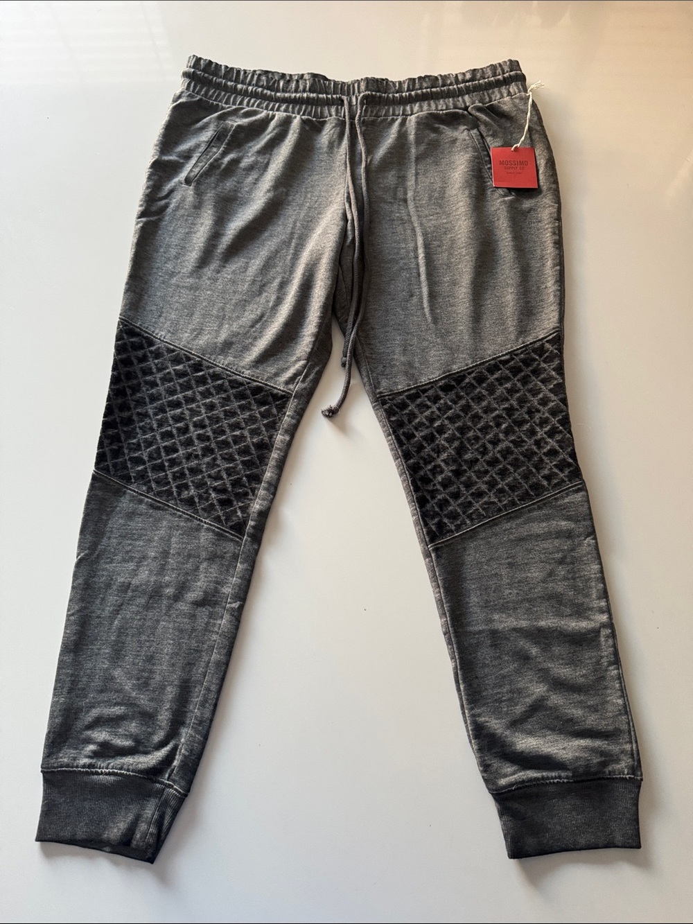 Mossimo Supply Co. Quilted Knee Panel Joggers - Charcoal Gray & Black